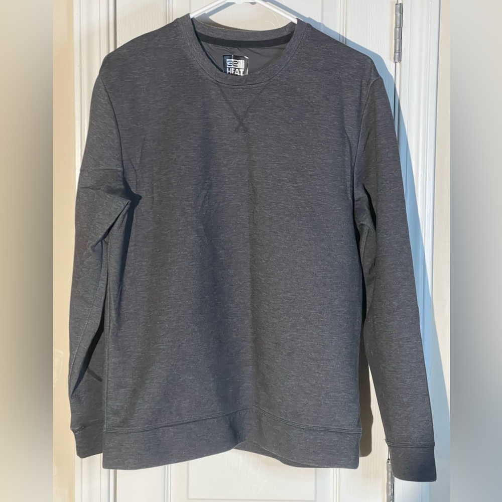 Grey men’s moisture-wicking sweatshirt size medium